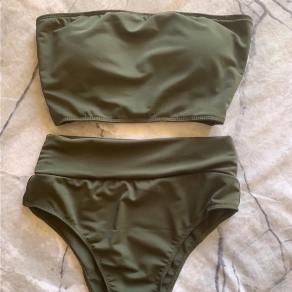 Olive green two piece swim bikini